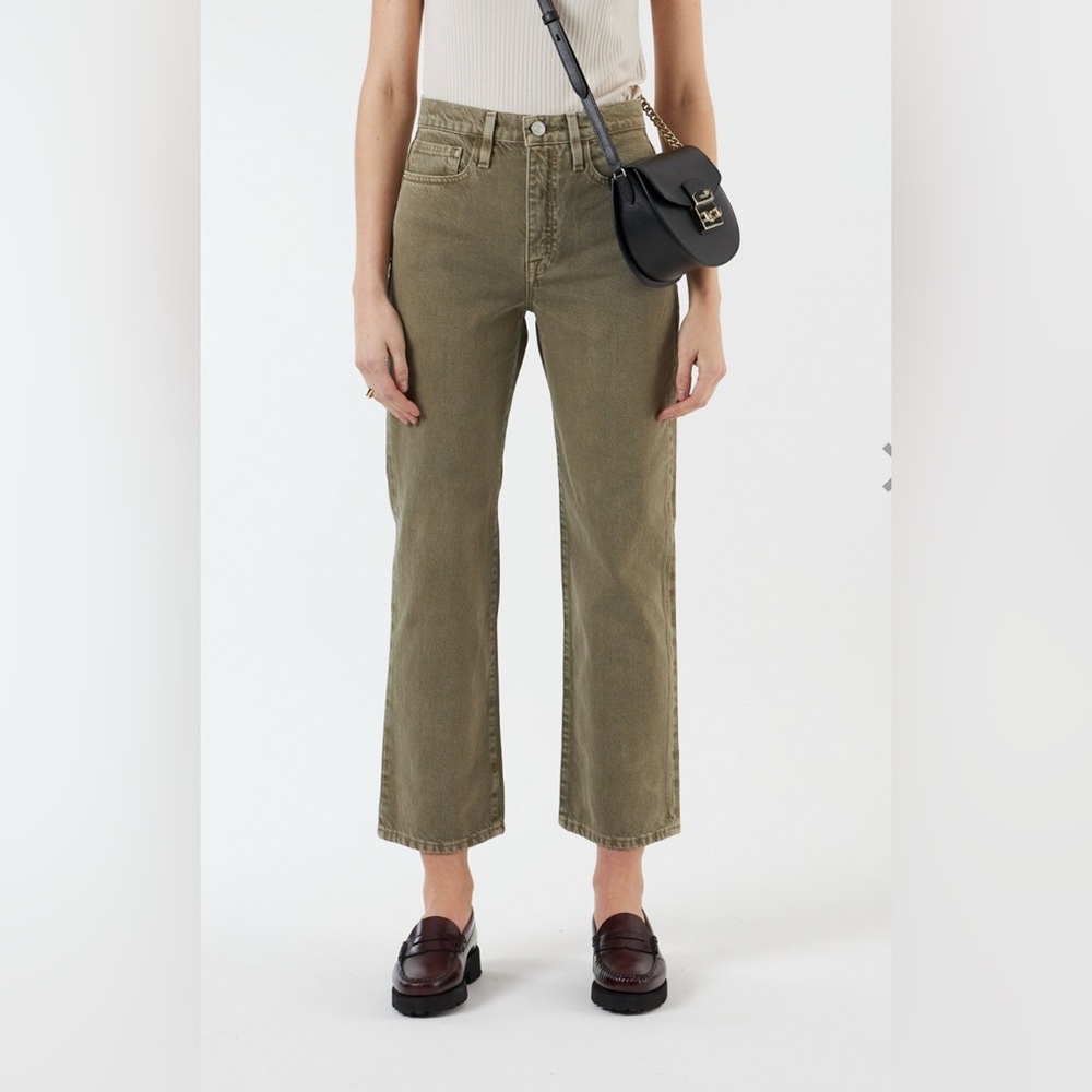 Frame Womens Le Jane Crop Leg Jeans In Stoned Moss